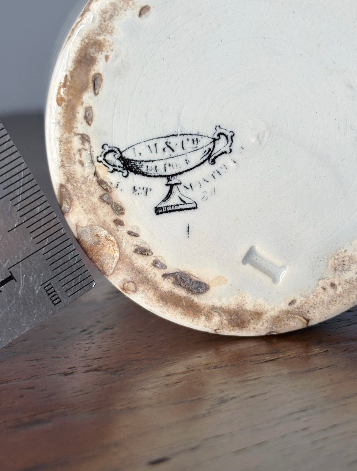 Creil & Montereau クレイユモントロー マスタード ポット h11.3cm フ