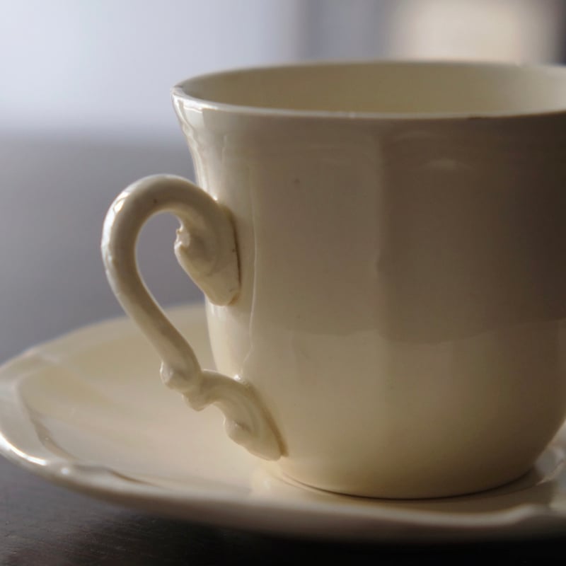 Digoin&Sarreguemines ディゴワン サルグミンヌ 花リム コーヒー Digoin&Sarreguemines ディゴワン サルグミンヌ 花リム コーヒー