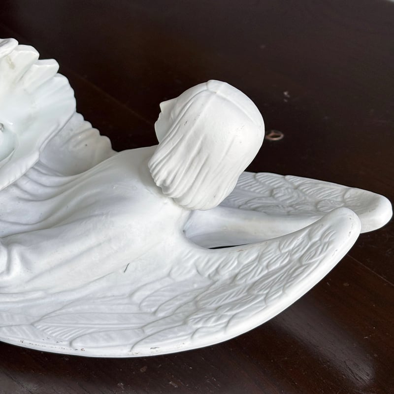 ビスク製 天使 ベニティエ 聖水盤 h37cm フランス アンティーク