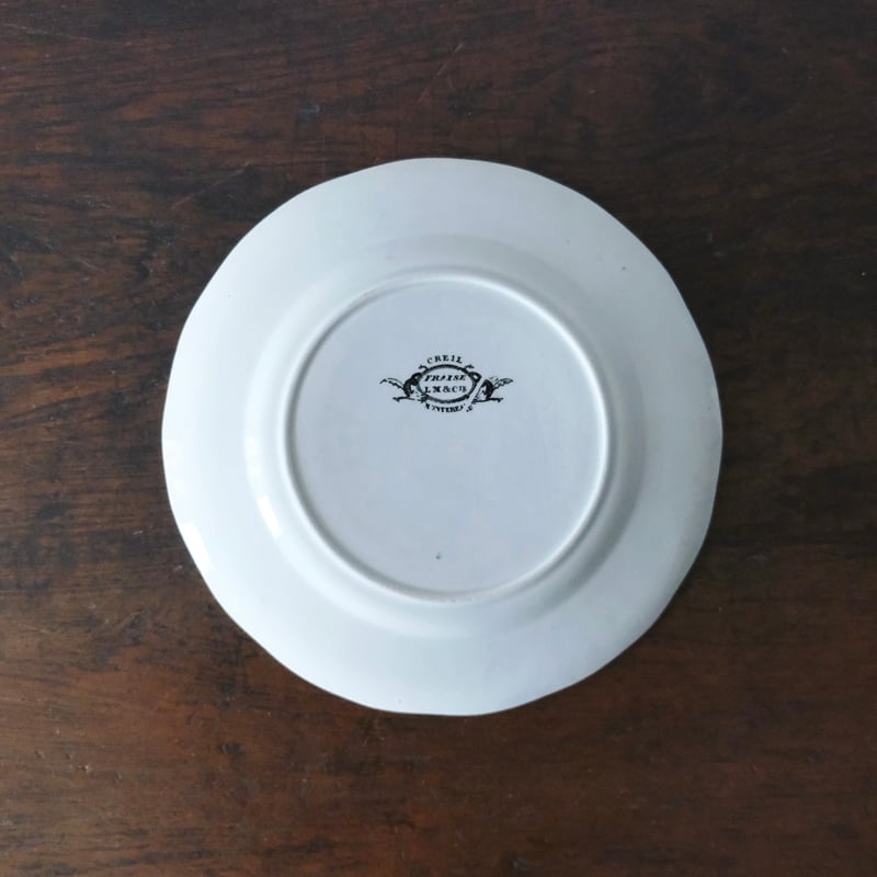 Creil&Montereau Fraise ジョルジュサンド 彩色 いちご レリーフ皿 平皿