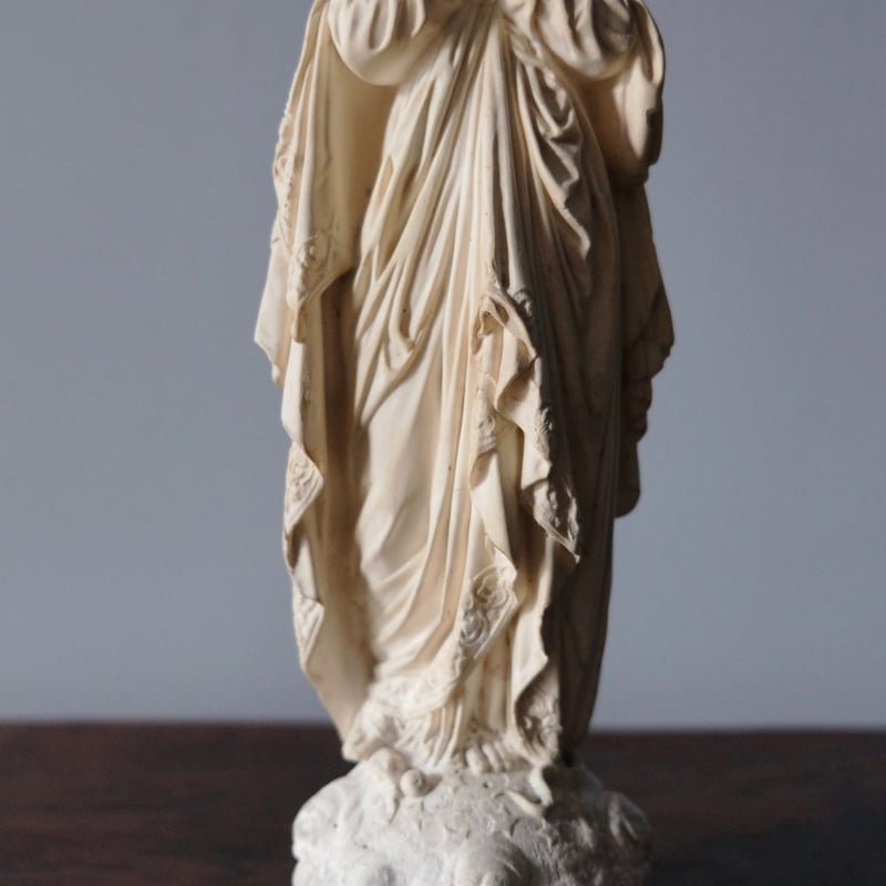 石膏 聖母マリア像 h31cm フランス アンティーク 0501536 | jinen_ant