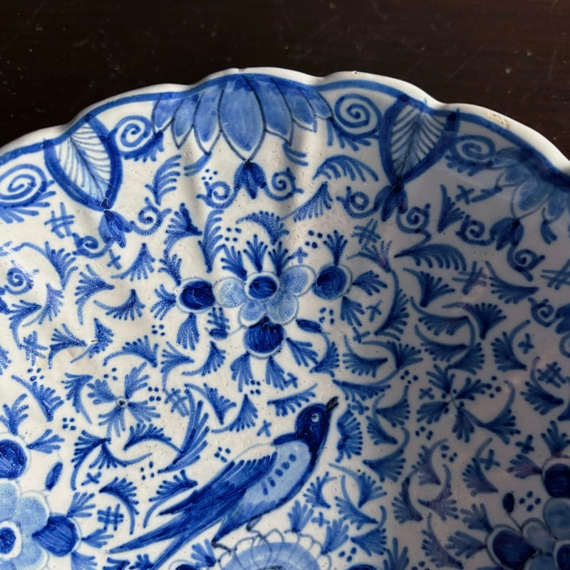 18世紀 デルフト Delft 輪花 ボウル サラディエ オランダ アンティーク
