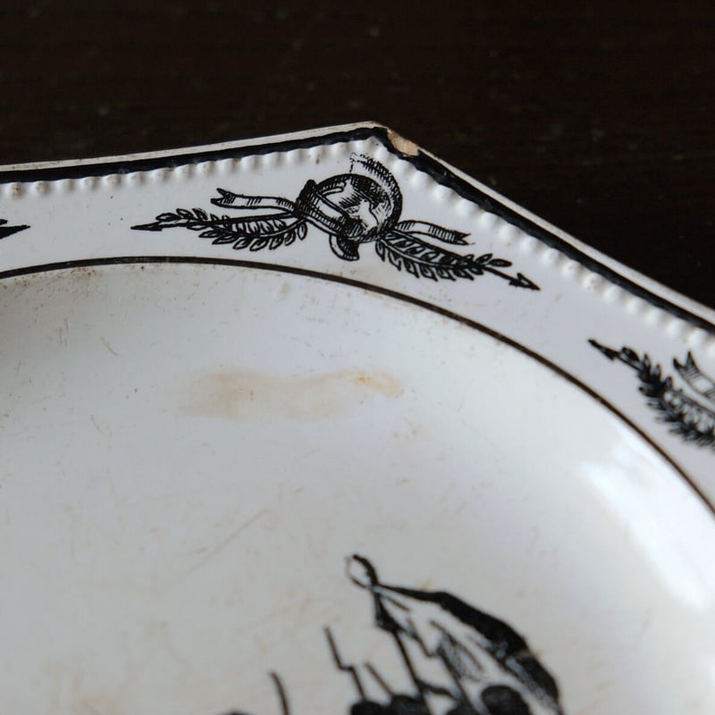 モントロー Montereau オクトゴナル皿 グリザイユ アンティーク