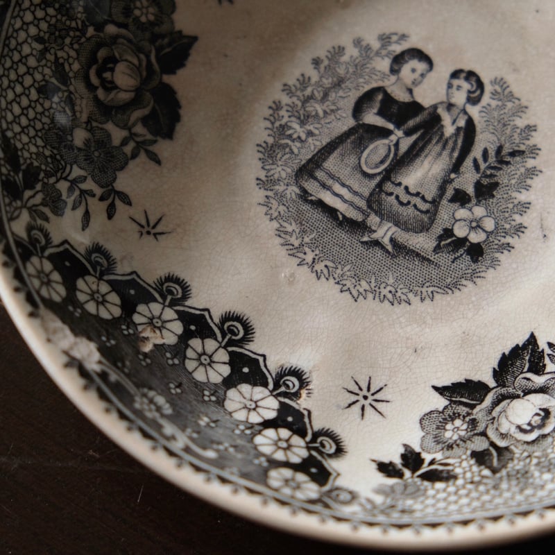 Maastricht マーストリヒト グリザイユ ティー ボウル アンド ソーサー