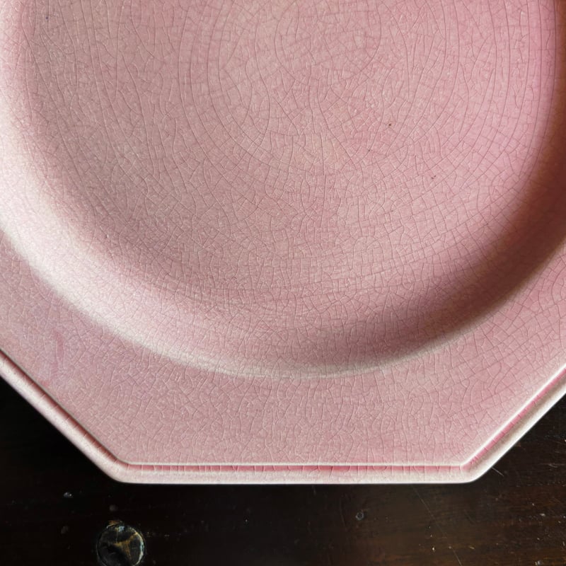 ピンク オクトゴナル 平皿 おそらく ポエト・ラヴァル フランス