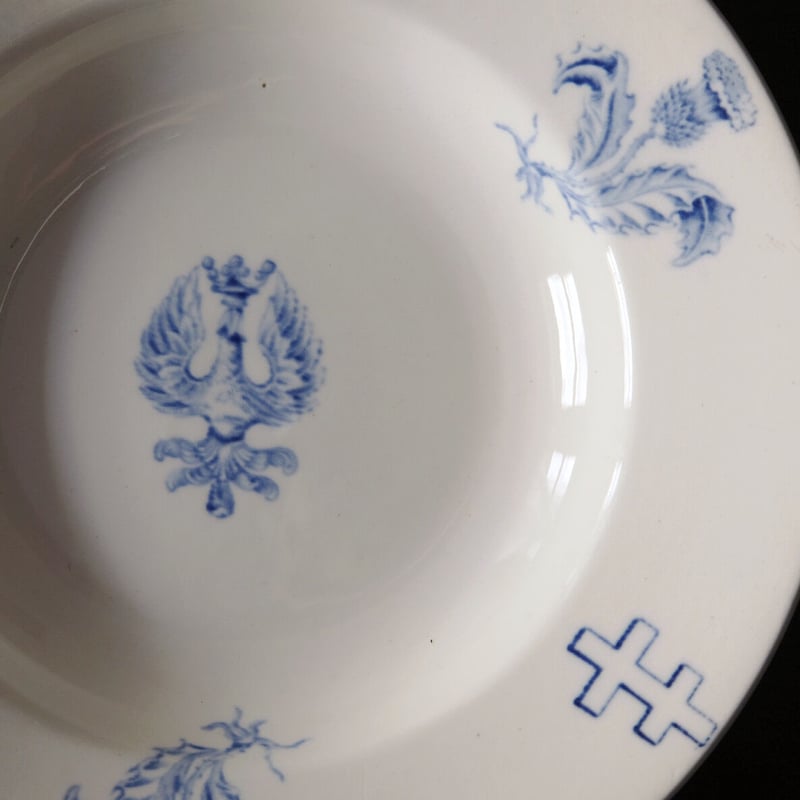 K&Gリュネヴィル K&G Luneville ロレーヌ十字紋章皿 深皿 リム皿 K&Gリュネヴィル K&G Luneville ロレーヌ十字紋章皿 深皿 リム皿