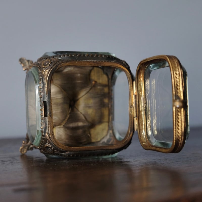 フランス アンティーク クリスタル 5面 大きいジュエリーケース 1900年 フランス アンティーク クリスタル 5面 大きいジュエリーケース