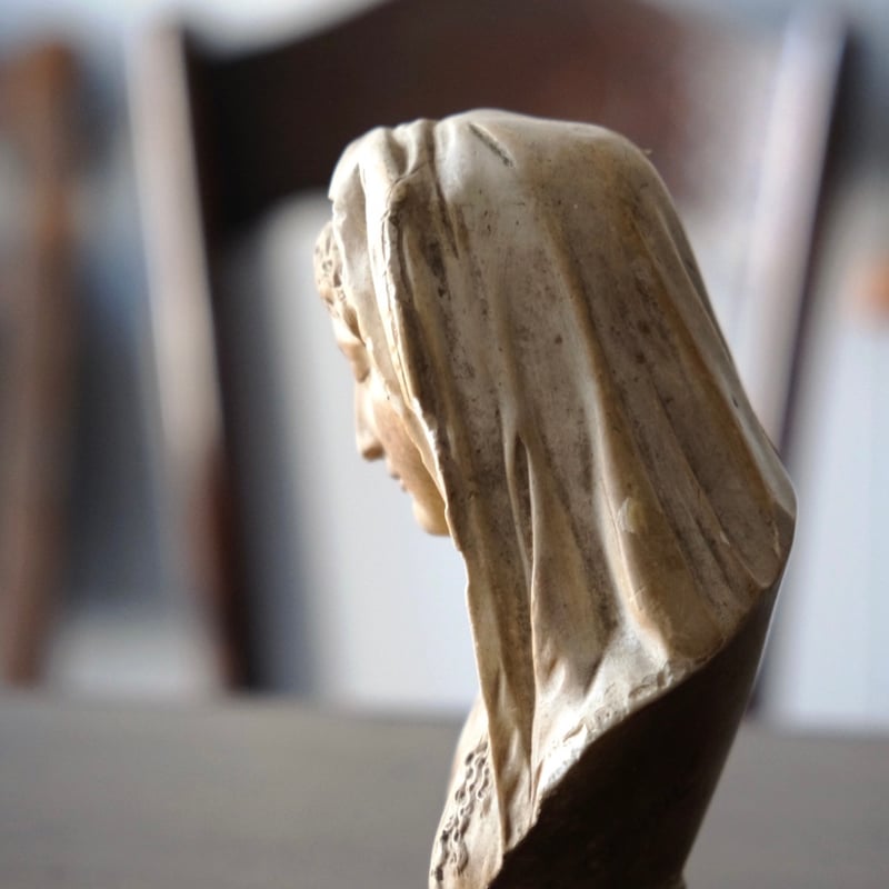 石膏 聖母マリア 胸像 フランス アンティーク 0501708 | jinen_antique