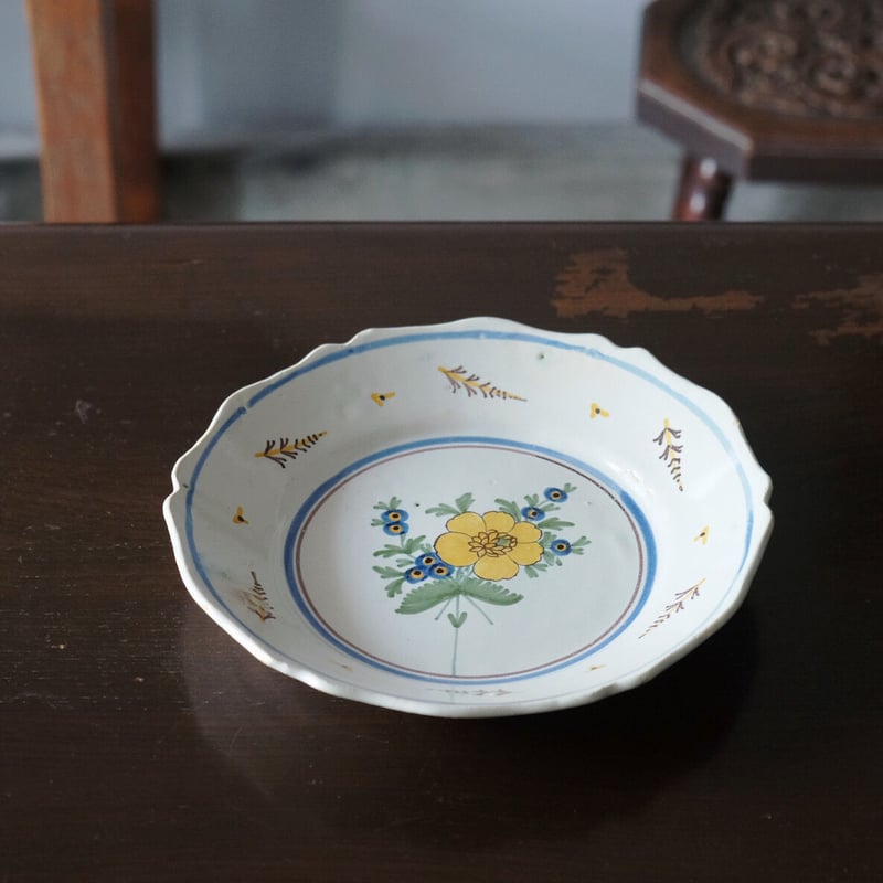 希少美品◆南仏ヌヴェール窯絵付けマグムスティエキュノワールカフェオレボウルジアン 希少美品◇南仏ヌヴェール窯絵付けマグムスティエキュノワール