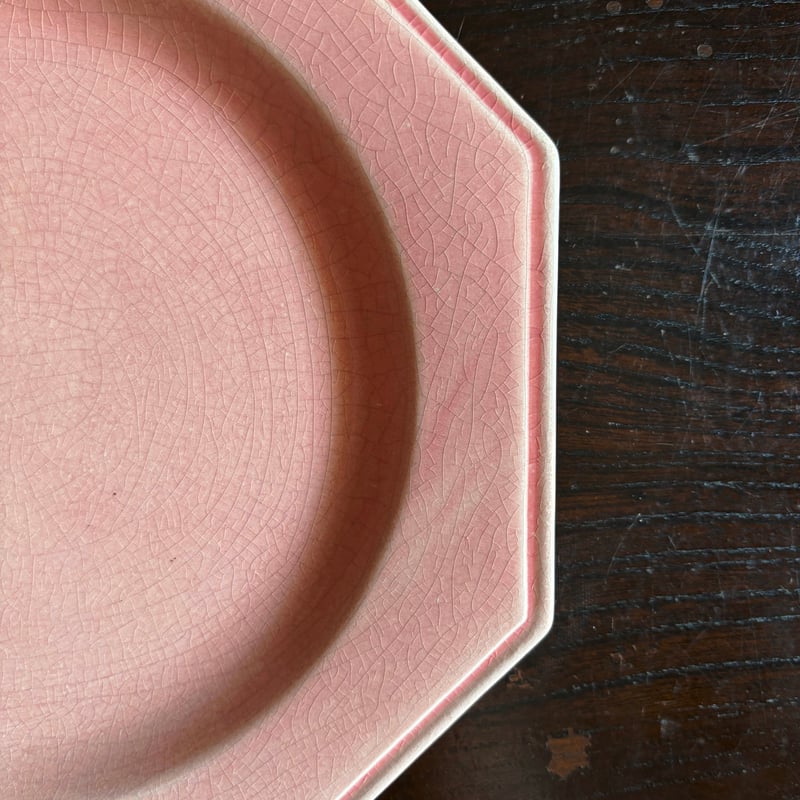 ピンク オクトゴナル 平皿 おそらく ポエト・ラヴァル フランス