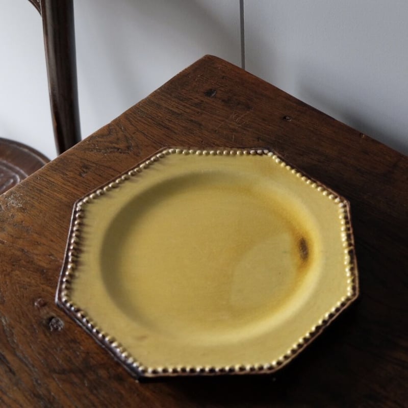 ヴァロリス 窯 オクトゴナル マスタード 色 プレート ヴィンテージ