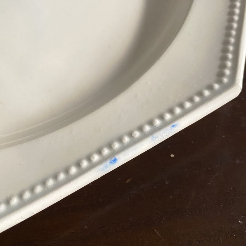 初期モントロー　ファイアンスフィーヌ　オクトゴナル平皿　フランスアンティーク 1800年代初期 ファイアンスフィーヌ モントロー オクトゴナル