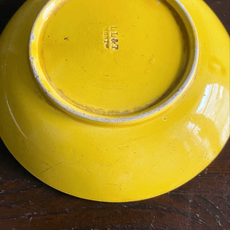 LL&T Montereau モントロー 黄色 ティーボウル ソーサー 小皿 フランス