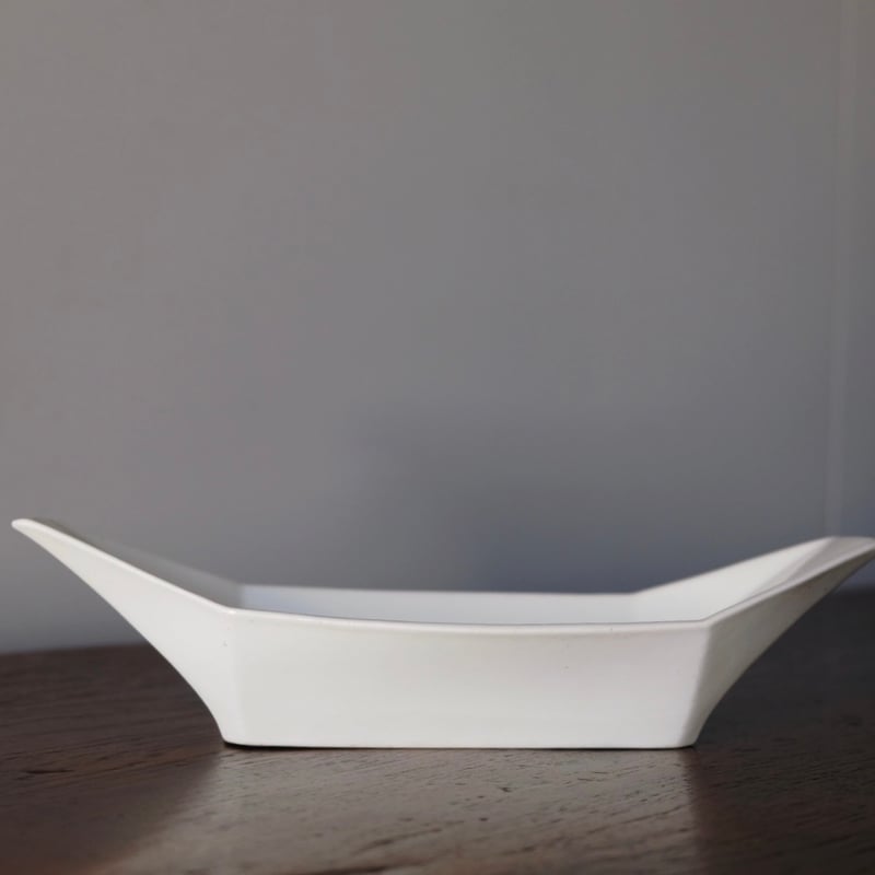 初期の磁器製のラヴィエ 19世紀初期 白磁 舟形ラヴィエ フランス アンティーク 0501741