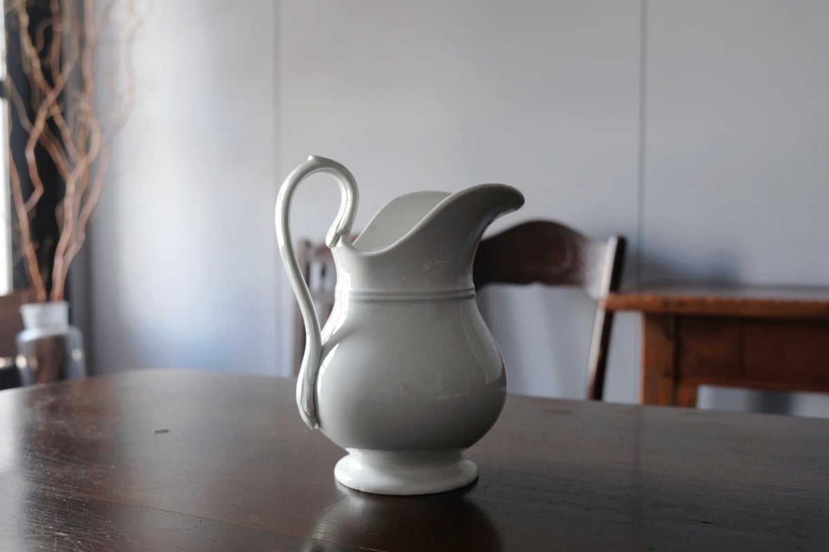 Gien 白 ピシェ h21.5cm フランス アンティーク 0501716 | jinen_ Gien 白 ピシェ h21.5cm フランス アンティーク 0501716 | jinen_