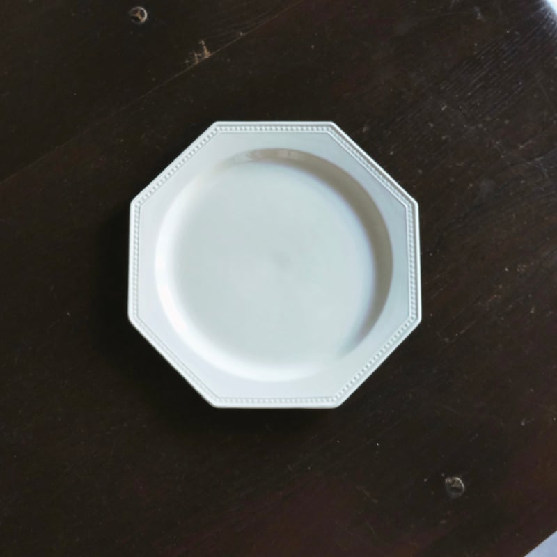 【美品】クレイユモントロー 15cmソーサー オクトゴナル刻印あり 半月刻印 Creil&Montereau オクトゴナル デザートサイズ 平皿