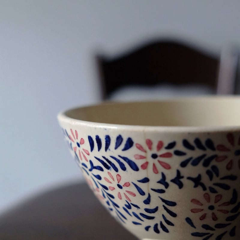 ディゴワン＆サルグミンヌ カフェオレボウル ステンシル植物柄