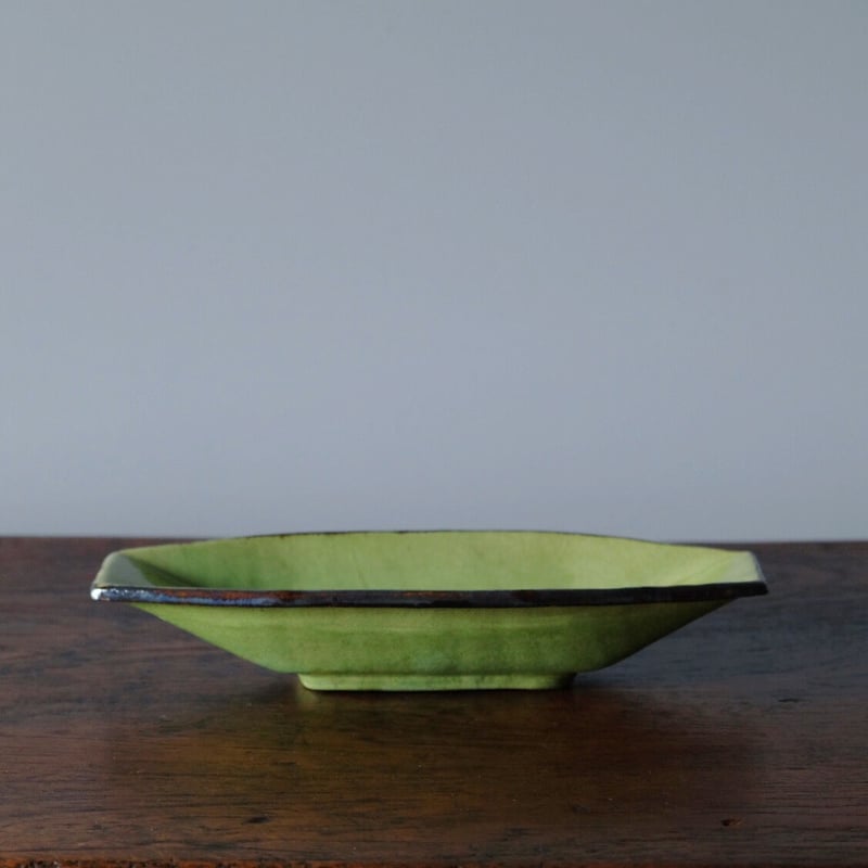 緑釉 舟型 ラヴィエ アンティーク 050365 | jinen_antique