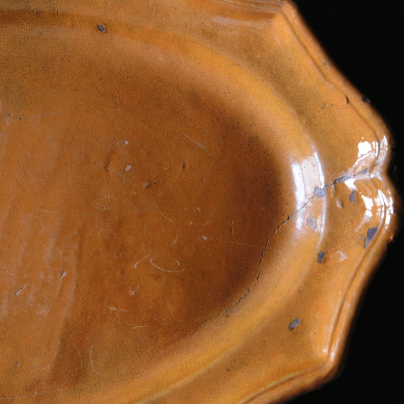 南仏 陶器 アプト apt の可能性 花リム オーバル皿 楕円皿 18世紀 44.5