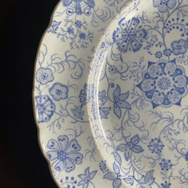 レア　フランス　アンティーク　ボルドー窯　 タピスリ スクエアプレート　大皿 レア フランス アンティーク ボルドー窯 タピスリ スクエア