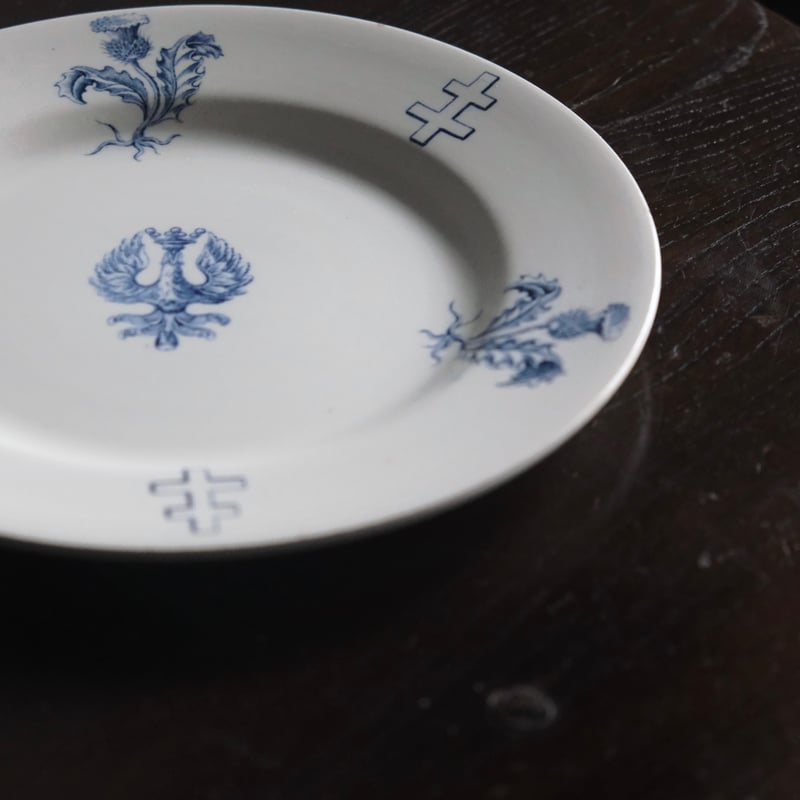 K&G Lunéville ロレーヌ 十字 紋章ディナー 皿 φ23.8cm フランス アンテ