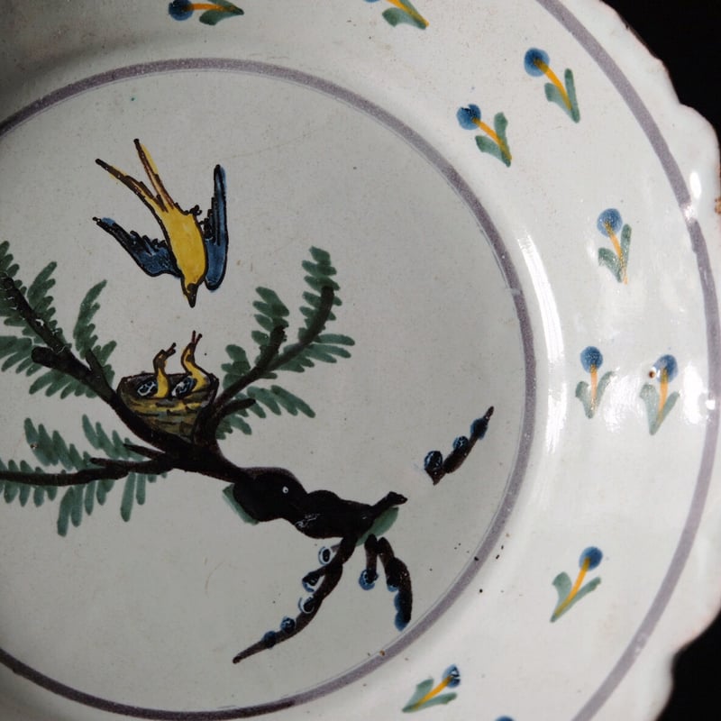 ヌヴェール Nevers 平皿 リム皿 φ23cm フランス アンティーク 0501305 |