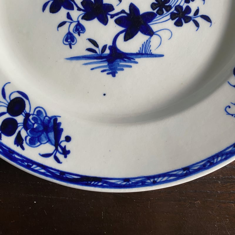 tournai トゥルネー 軟質磁器 絵皿 平皿 リム皿 φ24.4cm アンティーク