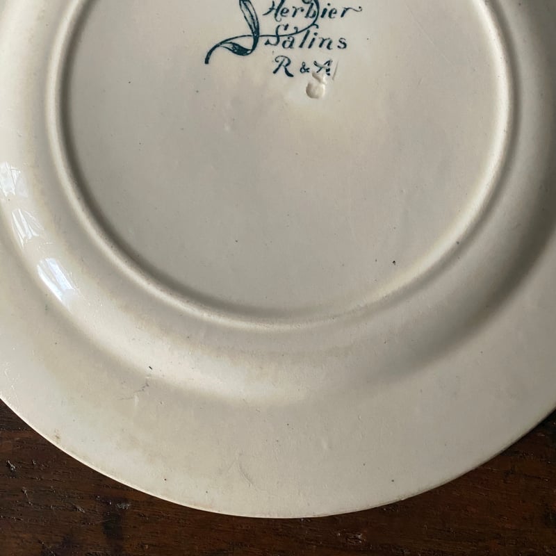 サラン Salins Herbier エルビエ 押し花柄 デザート 皿 φ21.5cm フラン