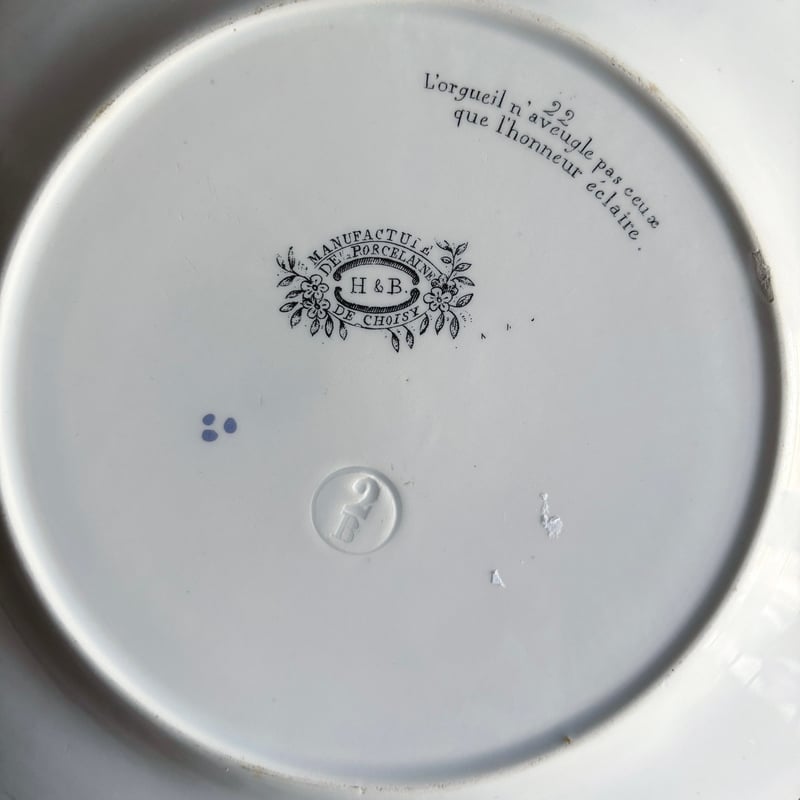 Choisy le roi 彩色 グリザイユ なぞなぞ ディナー皿 φ23.5cm