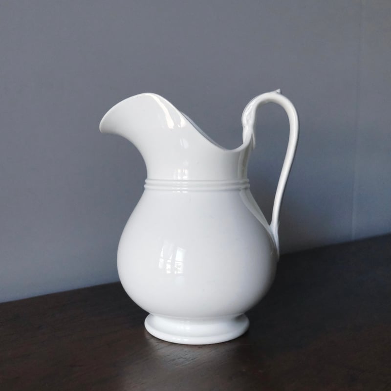 J.Vieillard&Cie ボルドー 白 ピシェ h22.5cm 花器 花瓶