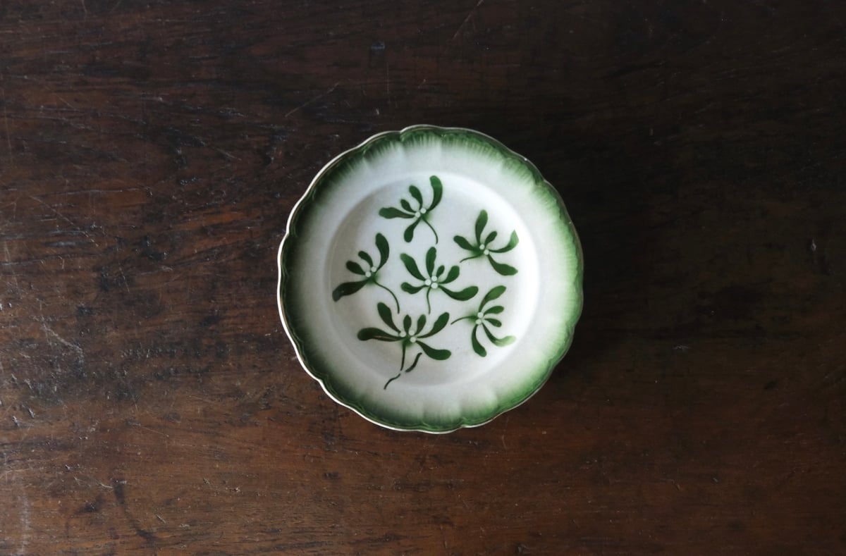 超美品バドンヴィレー 美しい宿り木のプレート フランスアンティーク