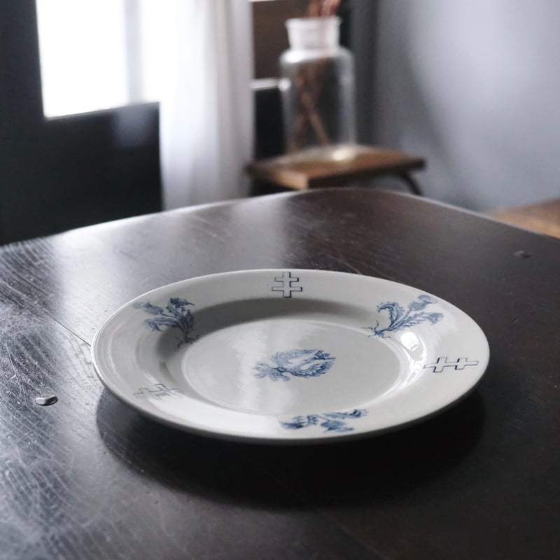 K&G Lunéville ロレーヌ 十字 紋章ディナー 皿 φ23.9cm フランス アンテ