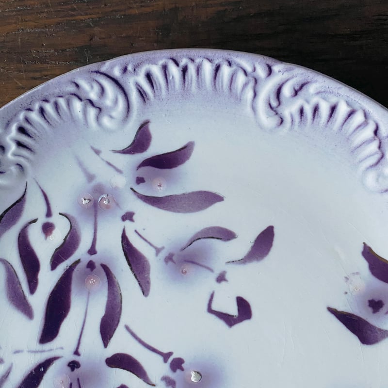 再値下げ❗️フランスアンティークディゴワンサルグミンヌ 平皿 2枚set 再値下げ❗️フランスアンティークディゴワンサルグミンヌ 平皿 2枚set