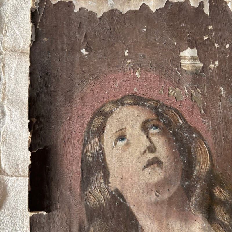 イタリア製アンティーク絵 絵画 風景画(街並み) イタリア ヴェネツィア サンタ・マリア・デッラ