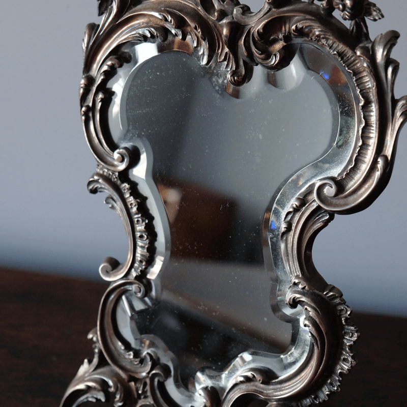 フランスアンティーク　スタンドミラー　鏡 French Antique スタンドミラー.真鍮 フランスアンティークインテリア 鏡