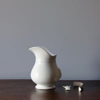 Choisy le Roi ショワジールロワ 白 ピシェ ピッチャー 花器 花瓶 h19.5