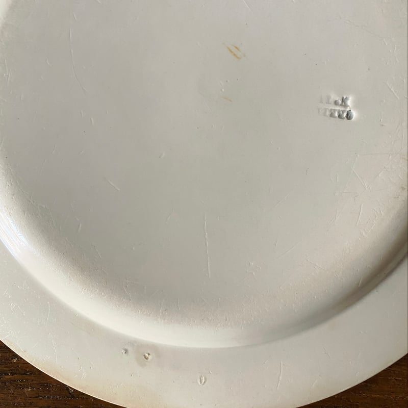 Creil クレイユ シャンソン グリザイユ 平皿 φ21.5cm フランス