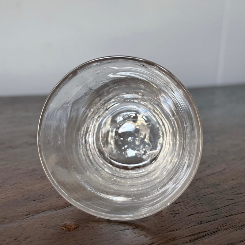 キャンドルグラス 無色 h6.9cm フランス アンティーク 0502258 | jinen_