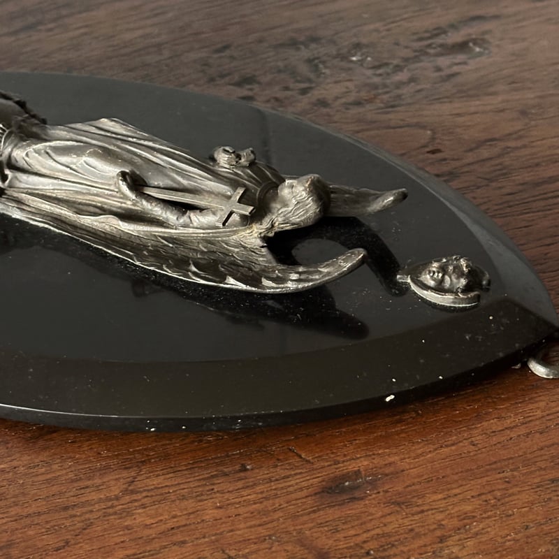 天使 聖水盤 ベニティエ シルバープレート ブロンズ フランス