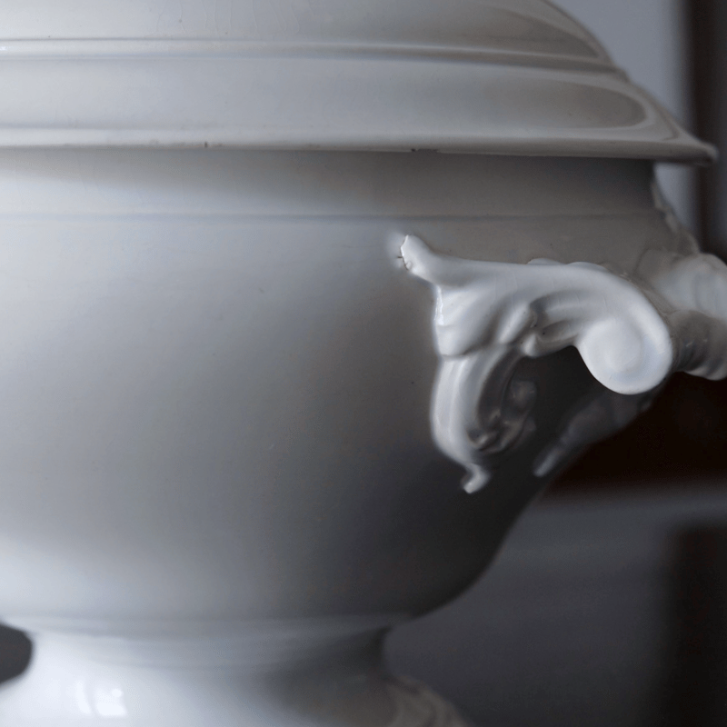 フランスアンティーク　サルグミンヌのスーピエール　陶器　セール サルグミンヌ SARREGUEMINES スーピエール フランス