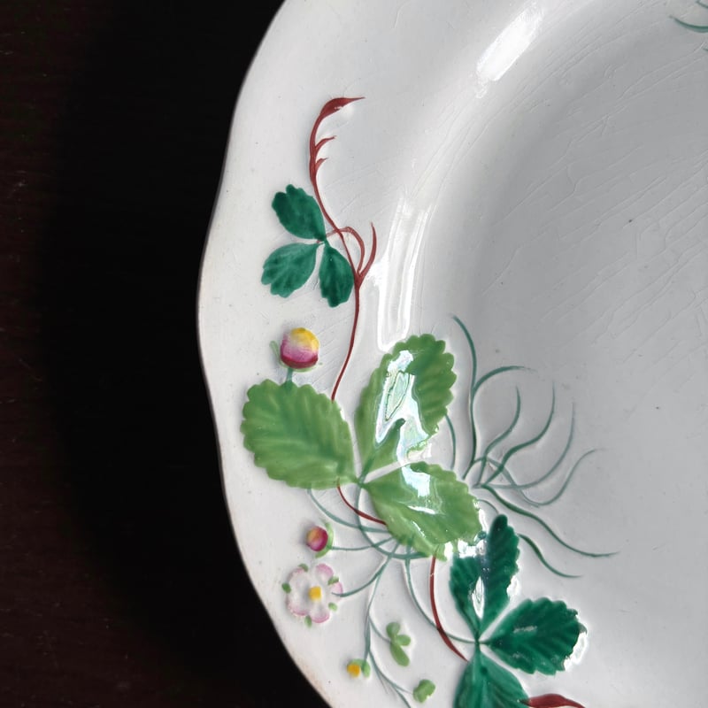 Creil&Montereau Fraise ジョルジュサンド 彩色 いちご レリーフ