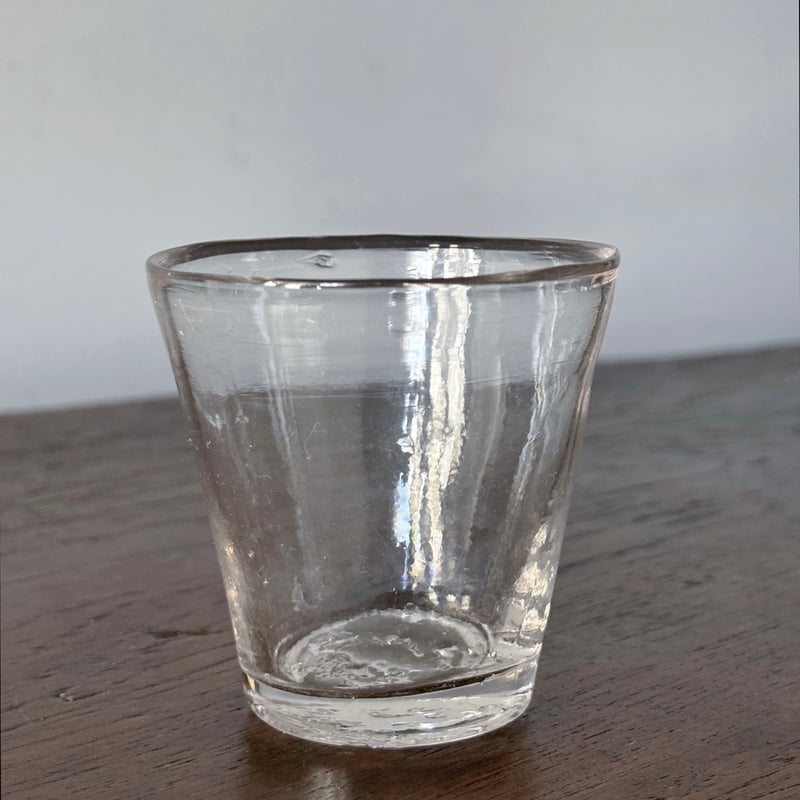 キャンドルグラス 無色 h6.9cm フランス アンティーク 0502258 | jinen_
