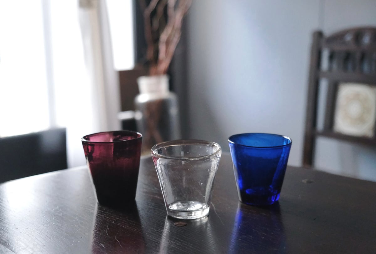 キャンドルグラス 無色 h6.8cm フランス アンティーク 0502304 | jinen_