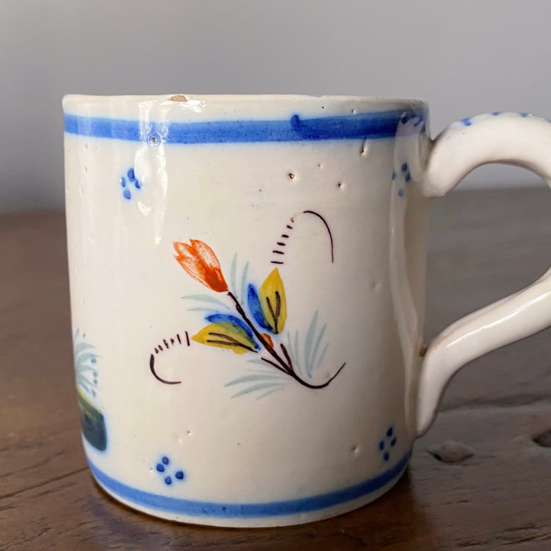 カンペール焼 デミタス カップ アンド ソーサー アンティーク 0501746