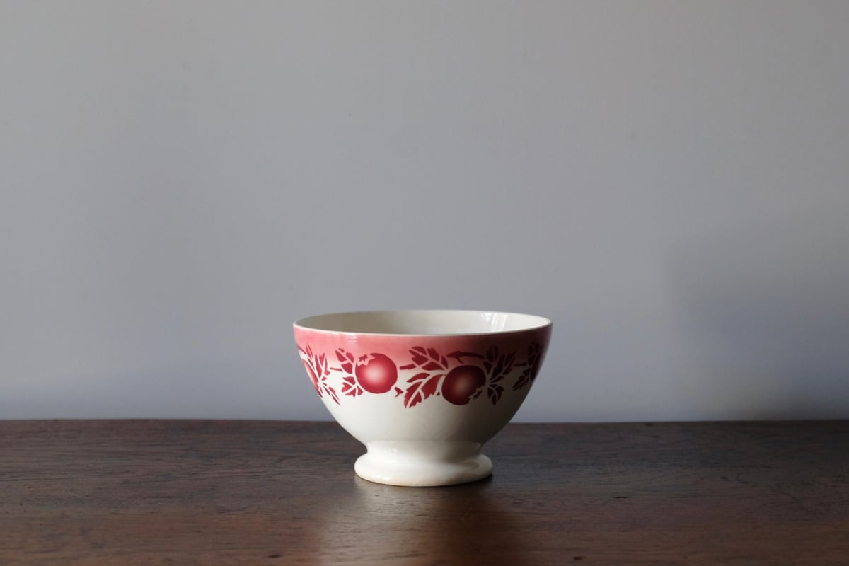 サンタマン窯)シャーベットグリーン アンティーク カフェオレボウル