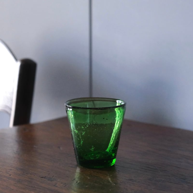 キャンドルグラス 緑 h6.7cm フランス アンティーク 0502304