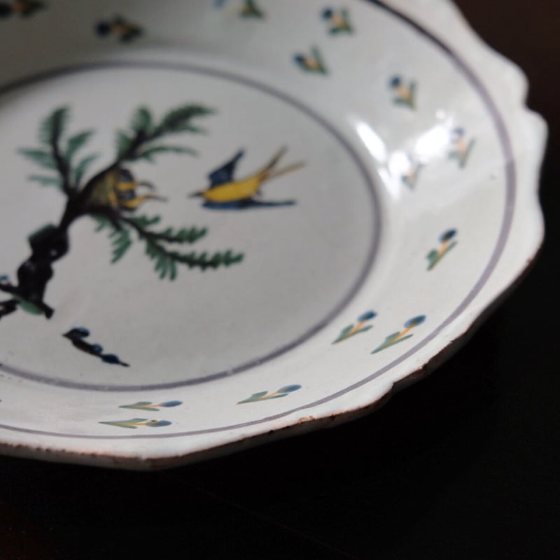 ヌヴェール Nevers 平皿 リム皿 φ23cm フランス アンティーク 0501305 |