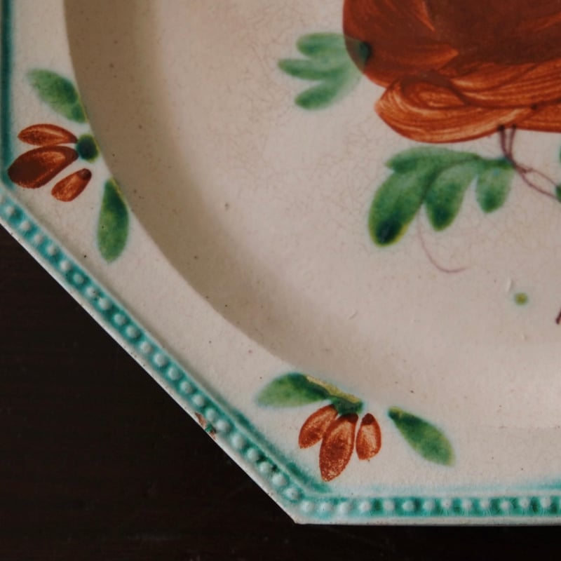 ドゥエ Douai 花絵皿 オクトゴナル デザート 皿 平皿 アンティーク