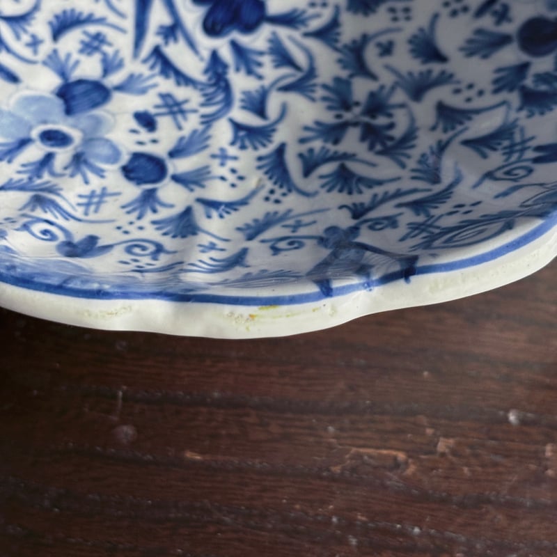 18世紀 デルフト Delft 輪花 ボウル サラディエ オランダ アンティーク