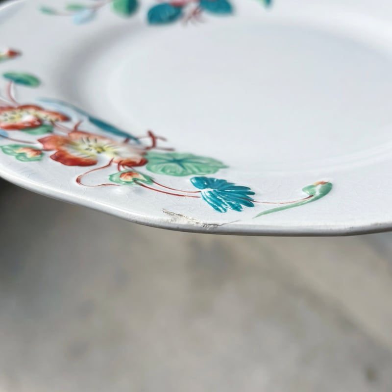 Creil & Montereau レリーフ皿 彩色皿 平皿 φ21.5cm クレイユモントロ